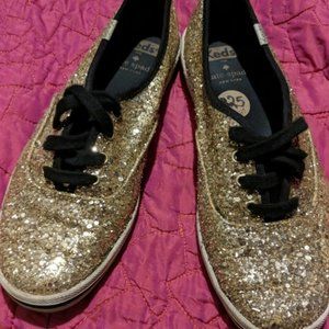 Gold glitter Kate Spade Keds